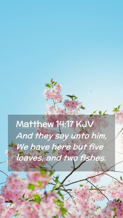 Picture 02 - Matthew 14:17 KJV Mobile Phone Wallpaper - And they say unto him, We have here but five - Mobile Bible Verse Wallpaper
