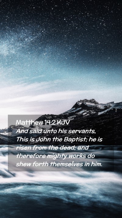 Picture 02 - Matthew 14:2 KJV Mobile Phone Wallpaper - And said unto his servants, This is John the - Mobile Bible Verse Wallpaper