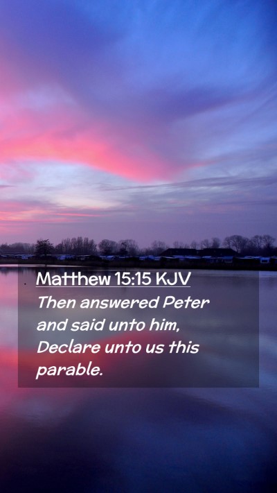 Picture 02 - Matthew 15:15 KJV Mobile Phone Wallpaper - Then answered Peter and said unto him, Declare - Mobile Bible Verse Wallpaper