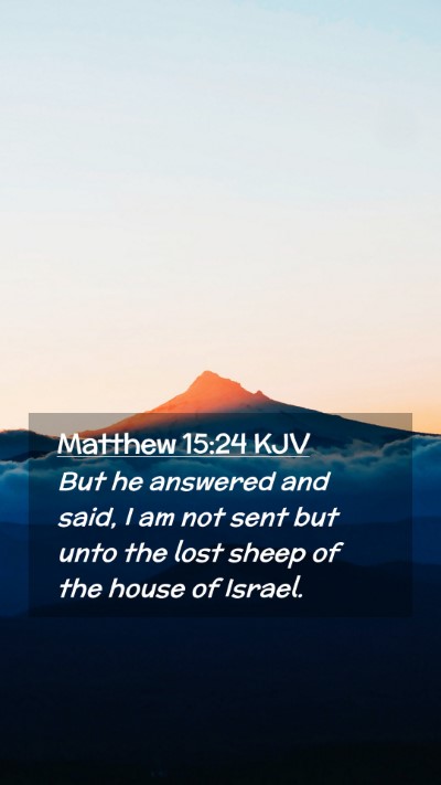 Picture 02 - Matthew 15:24 KJV Mobile Phone Wallpaper - But he answered and said, I am not sent but unto - Mobile Bible Verse Wallpaper
