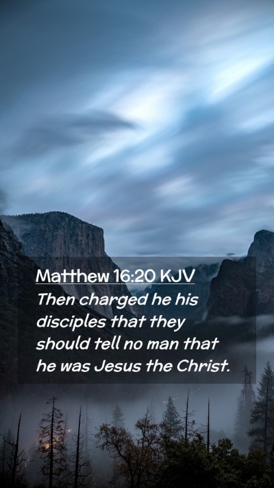 Picture 02 - Matthew 16:20 KJV Mobile Phone Wallpaper - Then charged he his disciples that they should - Mobile Bible Verse Wallpaper