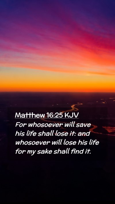 Picture 02 - Matthew 16:25 KJV Mobile Phone Wallpaper - For whosoever will save his life shall lose it: - Mobile Bible Verse Wallpaper