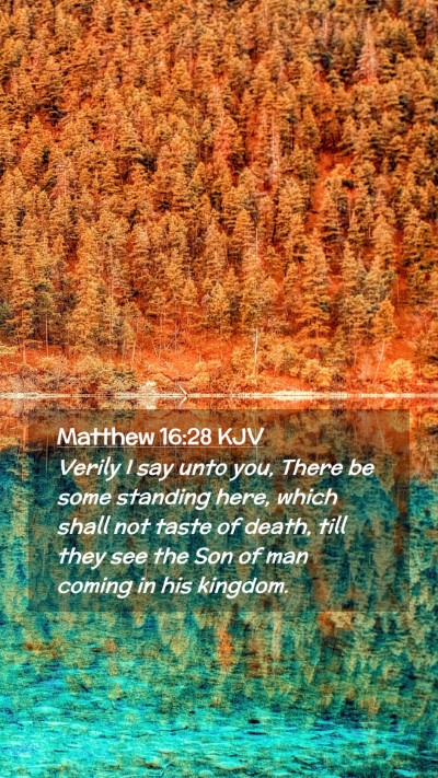 Picture 02 - Matthew 16:28 KJV Mobile Phone Wallpaper - Verily I say unto you, There be some standing - Mobile Bible Verse Wallpaper
