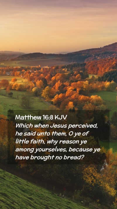Picture 02 - Matthew 16:8 KJV Mobile Phone Wallpaper - Which when Jesus perceived, he said unto them, O - Mobile Bible Verse Wallpaper