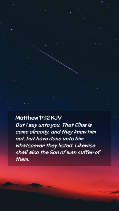 Picture 02 - Matthew 17:12 KJV Mobile Phone Wallpaper - But I say unto you, That Elias is come already, - Mobile Bible Verse Wallpaper