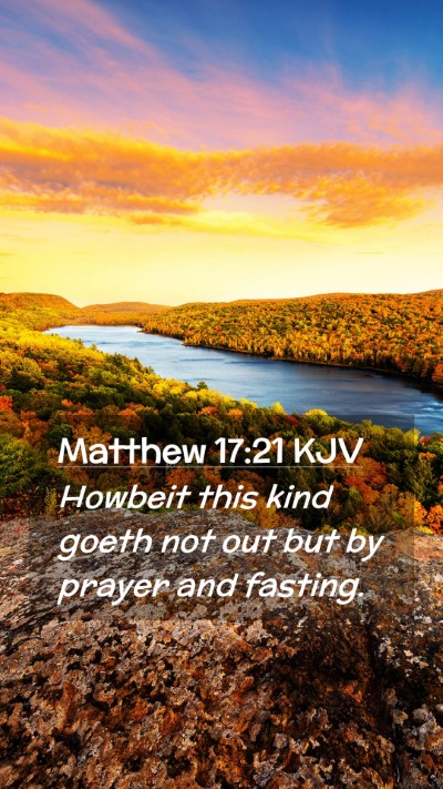 Picture 02 - Matthew 17:21 KJV Mobile Phone Wallpaper - Howbeit this kind goeth not out but by prayer and - Mobile Bible Verse Wallpaper