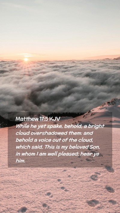 Picture 02 - Matthew 17:5 KJV Mobile Phone Wallpaper - While he yet spake, behold, a bright cloud - Mobile Bible Verse Wallpaper