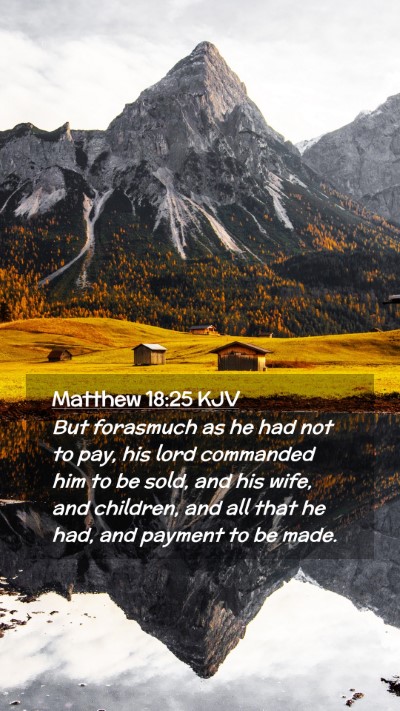 Picture 02 - Matthew 18:25 KJV Mobile Phone Wallpaper - But forasmuch as he had not to pay, his lord - Mobile Bible Verse Wallpaper