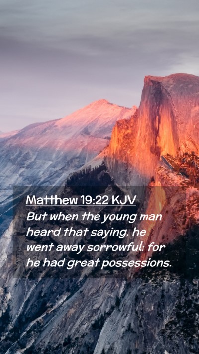 Picture 02 - Matthew 19:22 KJV Mobile Phone Wallpaper - But when the young man heard that saying, he went - Mobile Bible Verse Wallpaper