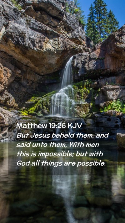 Picture 02 - Matthew 19:26 KJV Mobile Phone Wallpaper - But Jesus beheld them, and said unto them, With - Mobile Bible Verse Wallpaper