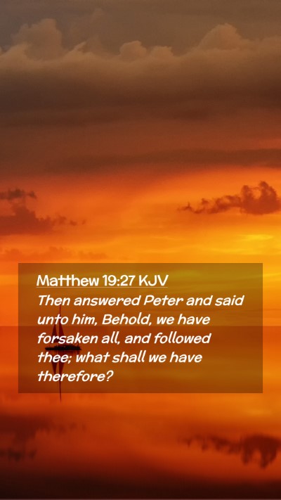 Picture 02 - Matthew 19:27 KJV Mobile Phone Wallpaper - Then answered Peter and said unto him, Behold, we - Mobile Bible Verse Wallpaper