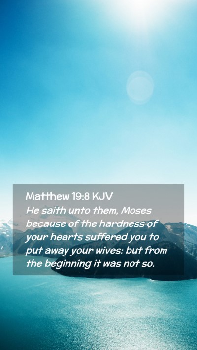 Picture 02 - Matthew 19:8 KJV Mobile Phone Wallpaper - He saith unto them, Moses because of the hardness - Mobile Bible Verse Wallpaper