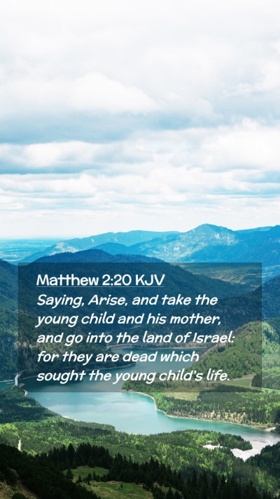Picture 02 - Matthew 2:20 KJV Mobile Phone Wallpaper - Saying, Arise, and take the young child and his - Mobile Bible Verse Wallpaper