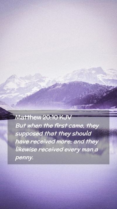 Picture 02 - Matthew 20:10 KJV Mobile Phone Wallpaper - But when the first came, they supposed that they - Mobile Bible Verse Wallpaper