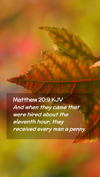 Picture 02 - Matthew 20:9 KJV Mobile Phone Wallpaper - And when they came that were hired about the - Mobile Bible Verse Wallpaper