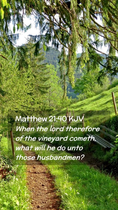 Picture 02 - Matthew 21:40 KJV Mobile Phone Wallpaper - When the lord therefore of the vineyard cometh, - Mobile Bible Verse Wallpaper