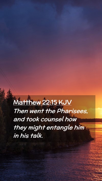 Picture 02 - Matthew 22:15 KJV Mobile Phone Wallpaper - Then went the Pharisees, and took counsel how - Mobile Bible Verse Wallpaper