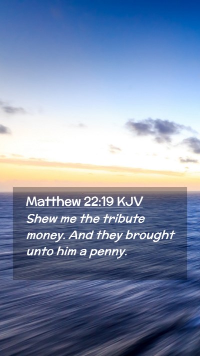 Picture 02 - Matthew 22:19 KJV Mobile Phone Wallpaper - Shew me the tribute money. And they brought unto - Mobile Bible Verse Wallpaper