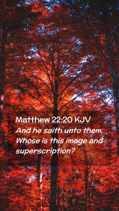 Picture 02 - Matthew 22:20 KJV Mobile Phone Wallpaper - And he saith unto them, Whose is this image and - Mobile Bible Verse Wallpaper