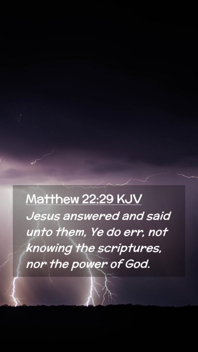Picture 02 - Matthew 22:29 KJV Mobile Phone Wallpaper - Jesus answered and said unto them, Ye do err, not - Mobile Bible Verse Wallpaper