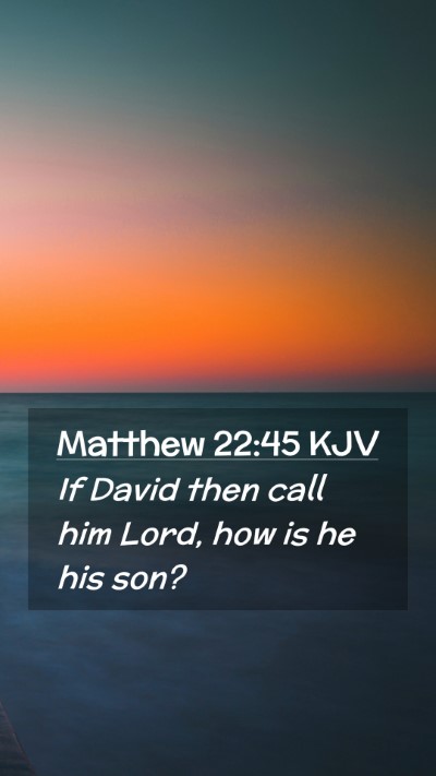 Picture 02 - Matthew 22:45 KJV Mobile Phone Wallpaper - If David then call him Lord, how is he his - Mobile Bible Verse Wallpaper