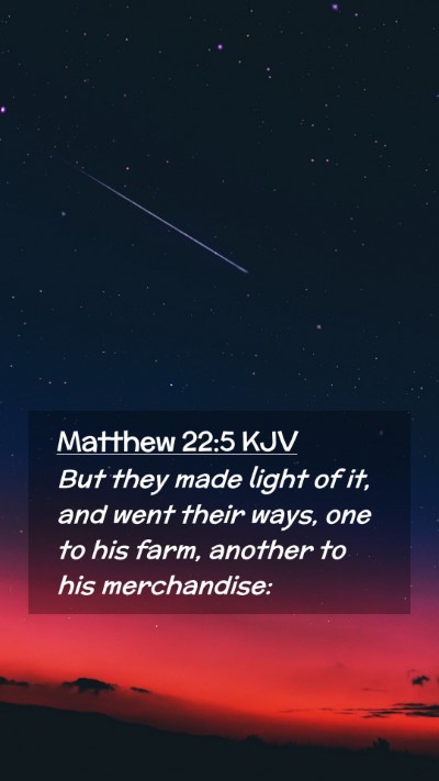 Picture 02 - Matthew 22:5 KJV Mobile Phone Wallpaper - But they made light of it, and went their ways, - Mobile Bible Verse Wallpaper