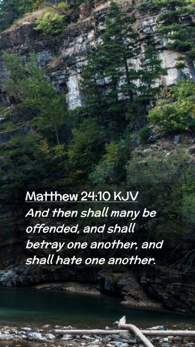 Picture 02 - Matthew 24:10 KJV Mobile Phone Wallpaper - And then shall many be offended, and shall betray - Mobile Bible Verse Wallpaper