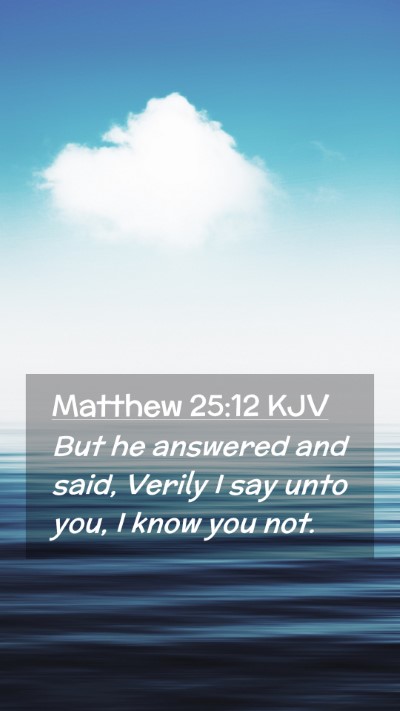 Picture 02 - Matthew 25:12 KJV Mobile Phone Wallpaper - But he answered and said, Verily I say unto you, - Mobile Bible Verse Wallpaper