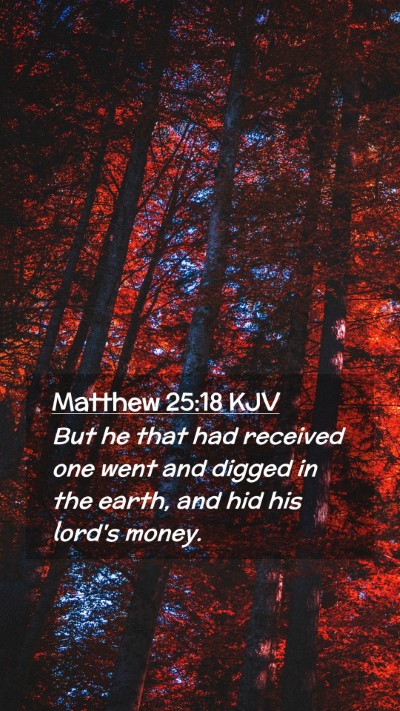 Picture 02 - Matthew 25:18 KJV Mobile Phone Wallpaper - But he that had received one went and digged in - Mobile Bible Verse Wallpaper