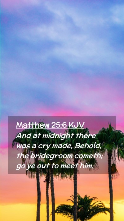 Picture 02 - Matthew 25:6 KJV Mobile Phone Wallpaper - And at midnight there was a cry made, Behold, the - Mobile Bible Verse Wallpaper