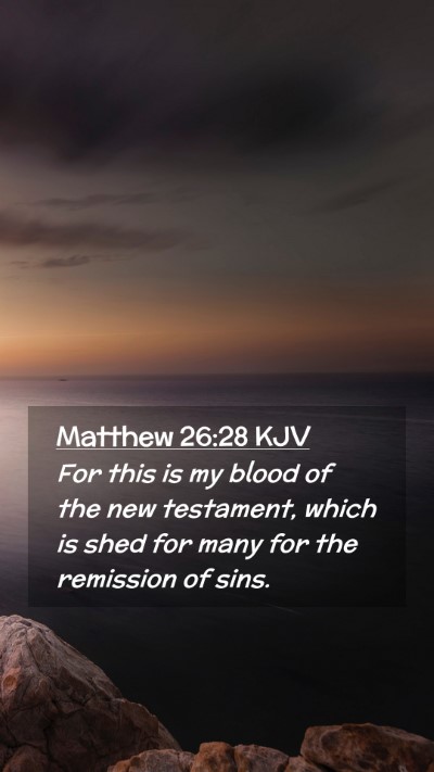 Picture 02 - Matthew 26:28 KJV Mobile Phone Wallpaper - For this is my blood of the new testament, which - Mobile Bible Verse Wallpaper
