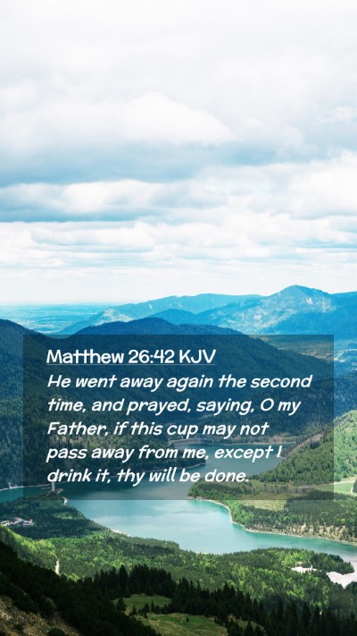 Picture 02 - Matthew 26:42 KJV Mobile Phone Wallpaper - He went away again the second time, and prayed, - Mobile Bible Verse Wallpaper
