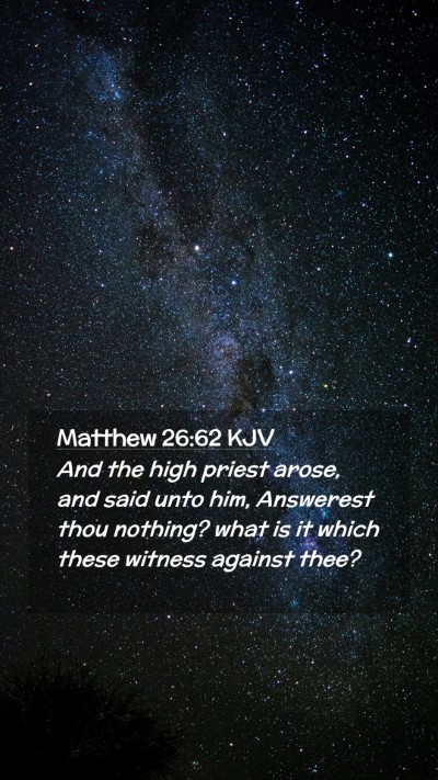 Picture 02 - Matthew 26:62 KJV Mobile Phone Wallpaper - And the high priest arose, and said unto him, - Mobile Bible Verse Wallpaper