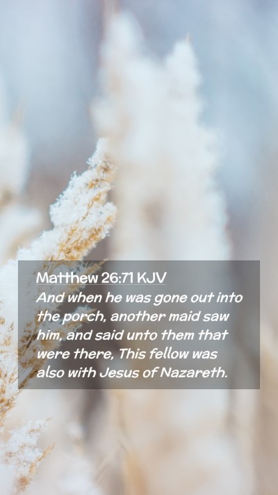 Picture 02 - Matthew 26:71 KJV Mobile Phone Wallpaper - And when he was gone out into the porch, another - Mobile Bible Verse Wallpaper
