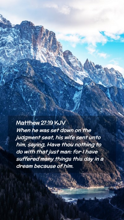 Picture 02 - Matthew 27:19 KJV Mobile Phone Wallpaper - When he was set down on the judgment seat, his - Mobile Bible Verse Wallpaper