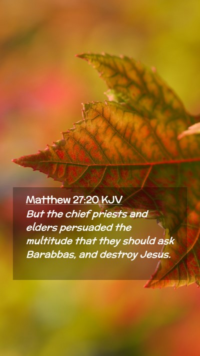 Picture 02 - Matthew 27:20 KJV Mobile Phone Wallpaper - But the chief priests and elders persuaded the - Mobile Bible Verse Wallpaper