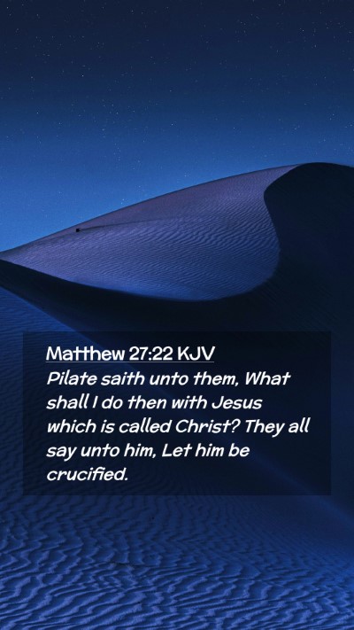 Picture 02 - Matthew 27:22 KJV Mobile Phone Wallpaper - Pilate saith unto them, What shall I do then with - Mobile Bible Verse Wallpaper