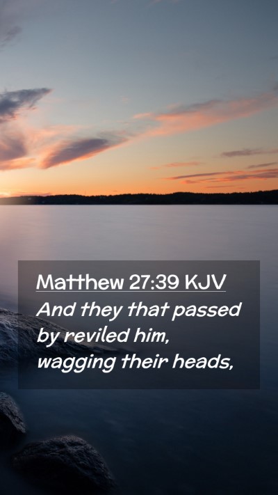 Picture 02 - Matthew 27:39 KJV Mobile Phone Wallpaper - And they that passed by reviled him, wagging - Mobile Bible Verse Wallpaper
