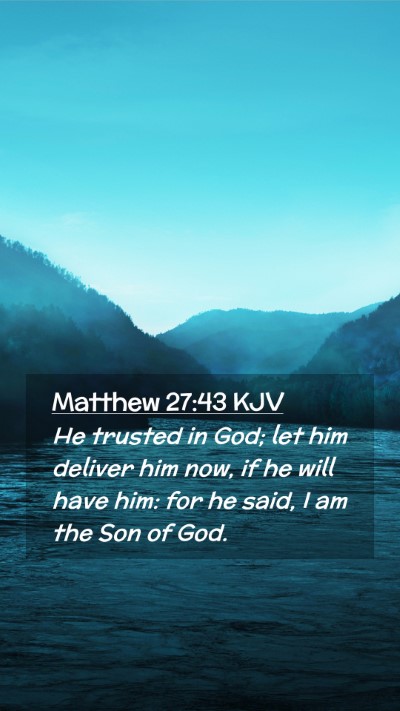 Picture 02 - Matthew 27:43 KJV Mobile Phone Wallpaper - He trusted in God; let him deliver him now, if he - Mobile Bible Verse Wallpaper