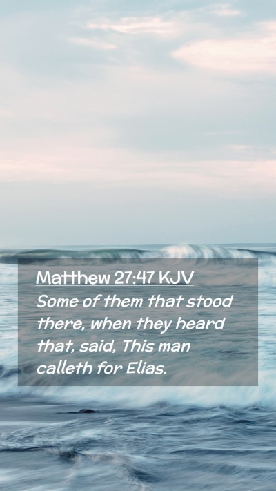 Picture 02 - Matthew 27:47 KJV Mobile Phone Wallpaper - Some of them that stood there, when they heard - Mobile Bible Verse Wallpaper