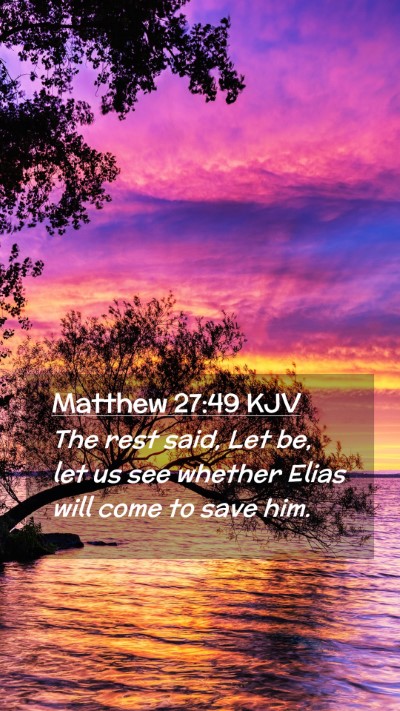Picture 02 - Matthew 27:49 KJV Mobile Phone Wallpaper - The rest said, Let be, let us see whether Elias - Mobile Bible Verse Wallpaper