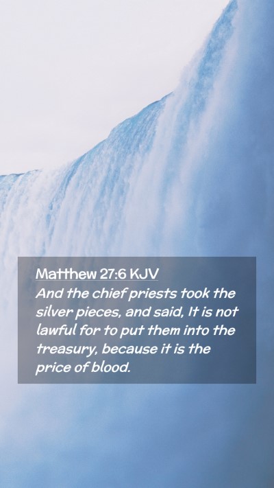 Picture 02 - Matthew 27:6 KJV Mobile Phone Wallpaper - And the chief priests took the silver pieces, and - Mobile Bible Verse Wallpaper