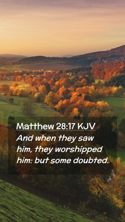 Picture 02 - Matthew 28:17 KJV Mobile Phone Wallpaper - And when they saw him, they worshipped him: but - Mobile Bible Verse Wallpaper