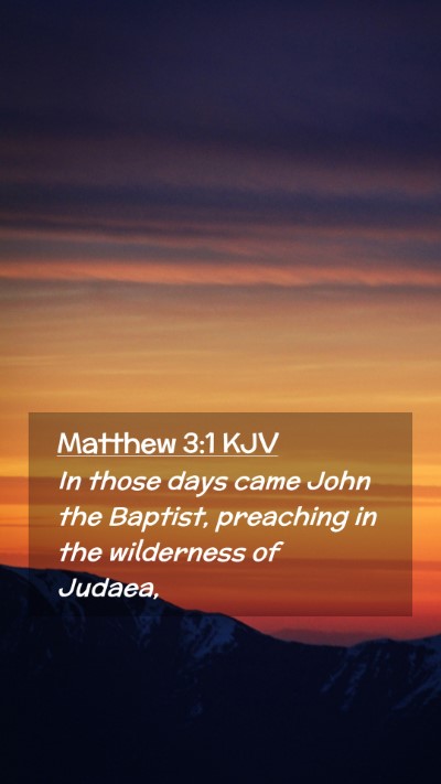 Picture 02 - Matthew 3:1 KJV Mobile Phone Wallpaper - In those days came John the Baptist, preaching in - Mobile Bible Verse Wallpaper