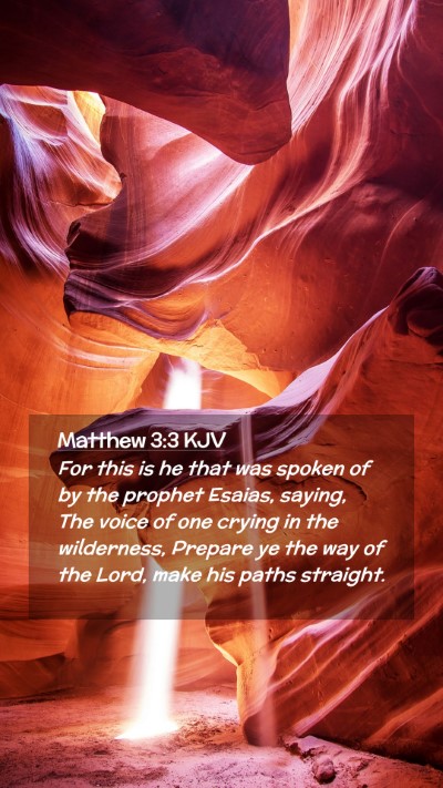 Picture 02 - Matthew 3:3 KJV Mobile Phone Wallpaper - For this is he that was spoken of by the prophet - Mobile Bible Verse Wallpaper