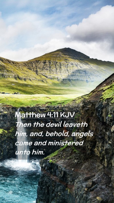 Picture 02 - Matthew 4:11 KJV Mobile Phone Wallpaper - Then the devil leaveth him, and, behold, angels - Mobile Bible Verse Wallpaper