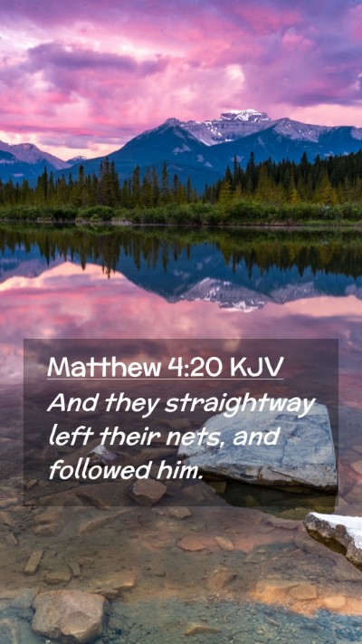 Picture 02 - Matthew 4:20 KJV Mobile Phone Wallpaper - And they straightway left their nets, and - Mobile Bible Verse Wallpaper
