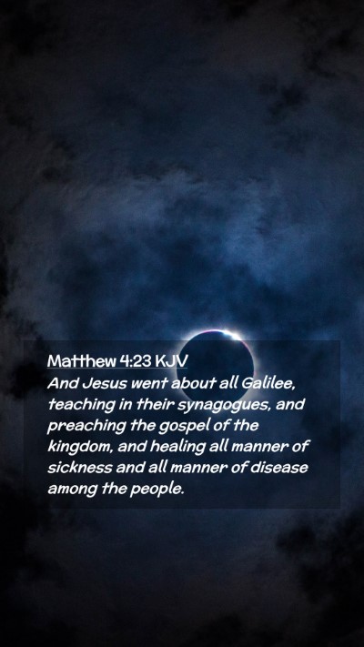 Picture 02 - Matthew 4:23 KJV Mobile Phone Wallpaper - And Jesus went about all Galilee, teaching in - Mobile Bible Verse Wallpaper