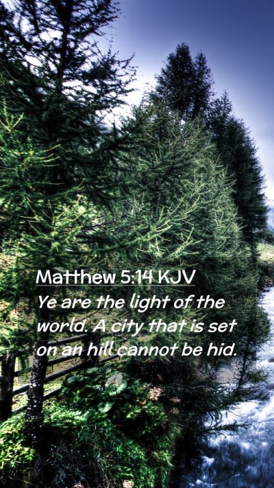 Picture 02 - Matthew 5:14 KJV Mobile Phone Wallpaper - Ye are the light of the world. A city that is set - Mobile Bible Verse Wallpaper
