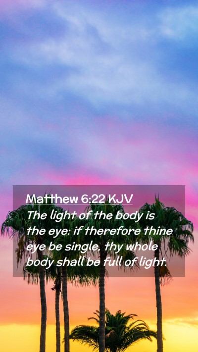 Picture 02 - Matthew 6:22 KJV Mobile Phone Wallpaper - The light of the body is the eye: if therefore - Mobile Bible Verse Wallpaper